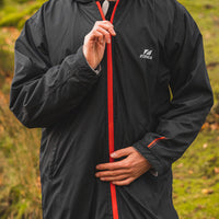 Zone3 - Polar Fleece Parka Robe Jacket - Black/Grey
