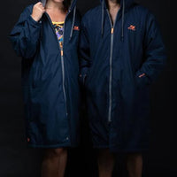 Zone3 - Polar Fleece Parka Robe Jacket - Navy/Grey/Orange