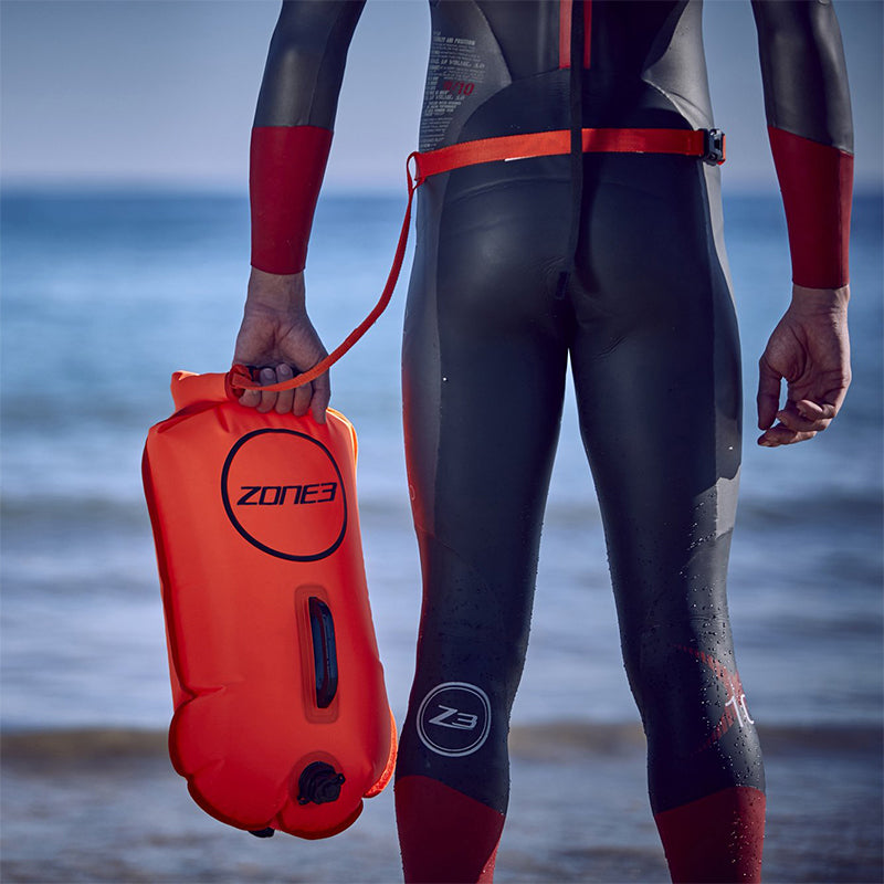 Zone3 - Swim Safety Buoy/Dry Bag 28L - HI-VIS Orange