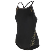 Zone3 - Women's Iconic Bound Back Swimsuit (Black/Gold)